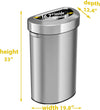 23 Gallon Semi-Round Stainless Steel Open Top Trash Can and Recycle Bin, 7 Liter, Silver EasyOptionXY LLC