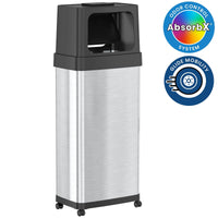 iTouchless 24 Gallon Rectangular Dual Push Open Stainless Steel Trash Can with Wheels & Odor Filter EasyOptionXY LLC