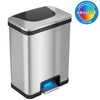 iTouchless AutoStep 13 Gallon Stainless Steel Automatic Step Trash Can with Odor Control System EasyOptionXY LLC