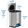 iTouchless AutoStep 13 Gallon Stainless Steel Automatic Step Trash Can with Odor Control System EasyOptionXY LLC