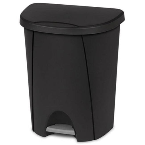 Sterilite 10949004 25 Ltr. Step On Wastebasket Can Black EasyOptionXY LLC