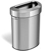 18 Gallon Semi-Round Stainless Steel Open Top Trash Can and Recycle Bin, 68 Liter, Silver EasyOptionXY LLC