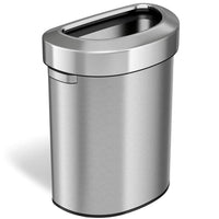 18 Gallon Semi-Round Stainless Steel Open Top Trash Can and Recycle Bin, 68 Liter, Silver EasyOptionXY LLC