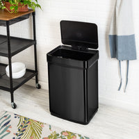 Honey Can Do 13.2 Gallon Trash Can, Touchless Kitchen Trash Can, Black Stainless Steel EasyOptionXY LLC