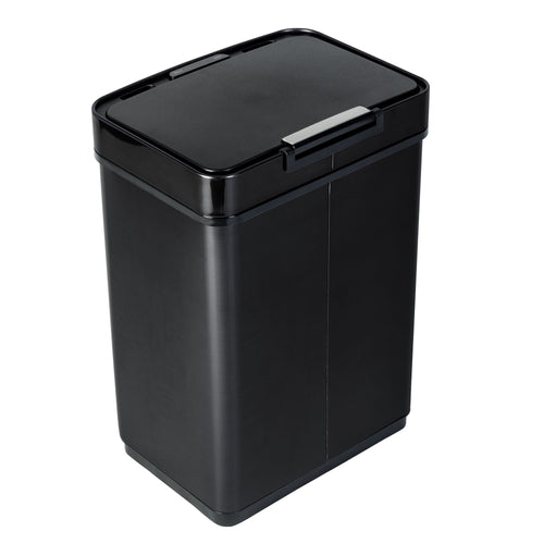 Honey Can Do 13.2 Gallon Trash Can, Touchless Kitchen Trash Can, Black Stainless Steel EasyOptionXY LLC