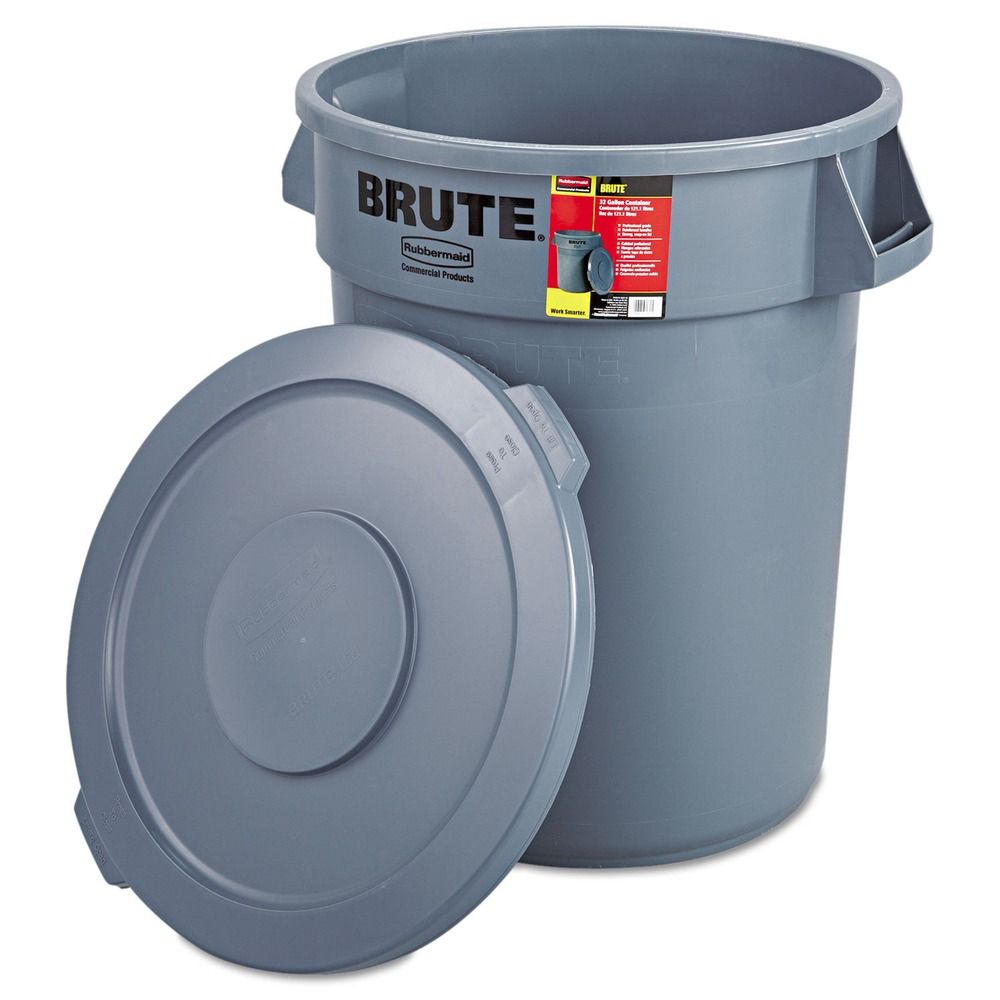 Rubbermaid Commercial FG863292GRAY 32 gal Garbage Can Brute All-Inclusive Container, (Gray) EasyOptionXY LLC