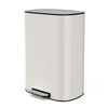 Miniyam 13 Gallon Stainless Steel Foot Pedal Large Trash Can with Soft Close Quiet Lid, Oval Garbage Can for Kitchen, Commercial, Home, Office, White EasyOptionXY LLC