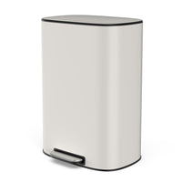 Miniyam 13 Gallon Stainless Steel Foot Pedal Large Trash Can with Soft Close Quiet Lid, Oval Garbage Can for Kitchen, Commercial, Home, Office, White EasyOptionXY LLC