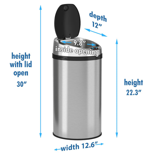 iTouchless IT08RCB Trashcan NX Stainless Steel 8 gal. Trash Can EasyOptionXY LLC