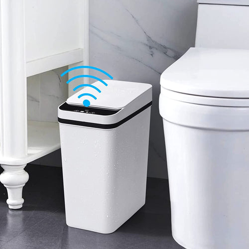 2.5 Gallon Bathroom Trash Can, Trash Cans for Kitchen, Plastic Trash Can with Lid, Smart Touchless EasyOptionXY LLC