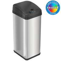 iTouchless Square Automatic Sensor 13 gal Trash Can, Stainless Steel EasyOptionXY LLC