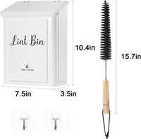 Metal Magnetic Lint Bin for Laundry Room, Wall Mounted Lint Box Holder Trash can with lid for Dryer EasyOptionXY LLC