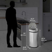 iTouchless Stainless Steel Sensor Trash Can with AbsorbX Odor Control 13 gallon Silver IT13HX EasyOptionXY LLC