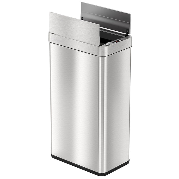 iTouchless 18 gal Wings Open Lid Sensor Garbage Can with AbsorbX Odor Filter & PetGuard, 68 Liter Automatic Stainless Steel Kitchen Garbage Bin for Under the Counter & Tight Space EasyOptionXY LLC