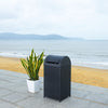 Safavieh Serapis Outdoor Patio Trash Bin - Black EasyOptionXY LLC