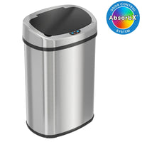 iTouchlessrsc 13 Gallon Sensor Can Stainless Steel Oval Touchless Trash Can with Odor Control System EasyOptionXY LLC