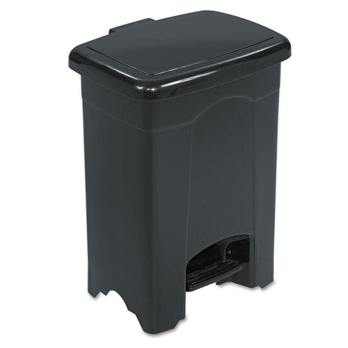 Safco Plastic 4 Gallon Step-On Trash Can in Black EasyOptionXY LLC