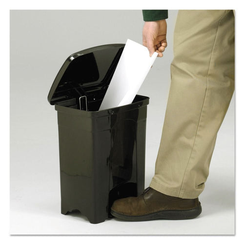 Safco Plastic 4 Gallon Step-On Trash Can in Black EasyOptionXY LLC