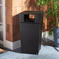 Safavieh Mazeli Outdoor Patio Trash Bin - Black EasyOptionXY LLC