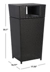 Safavieh Mazeli Outdoor Patio Trash Bin - Black EasyOptionXY LLC
