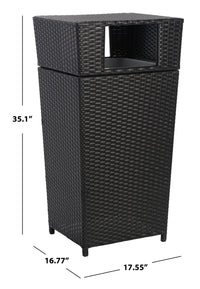 Safavieh Mazeli Outdoor Patio Trash Bin - Black EasyOptionXY LLC