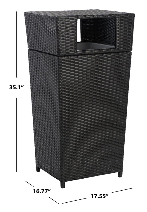 Safavieh Mazeli Outdoor Patio Trash Bin - Black EasyOptionXY LLC