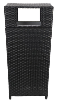 Safavieh Mazeli Outdoor Patio Trash Bin - Black EasyOptionXY LLC