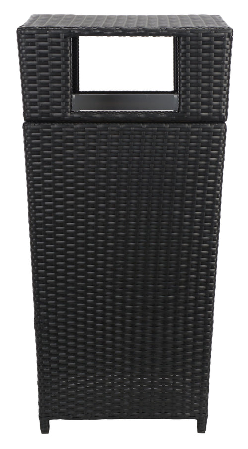 Safavieh Mazeli Outdoor Patio Trash Bin - Black EasyOptionXY LLC