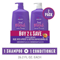 Aussie Total Miracle with Apricot & Macadamia Oil Shampoo and Conditioner; Twin Pack EasyOptionXY LLC
