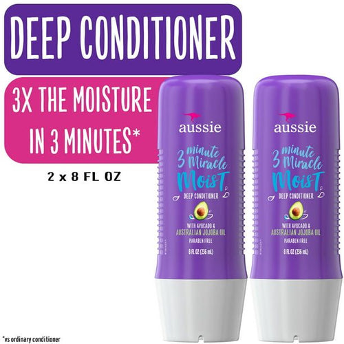 Aussie 3 Minute Miracle Moist Conditioner; Paraben Free; Twin Pack; 8.0 fl oz EasyOptionXY LLC