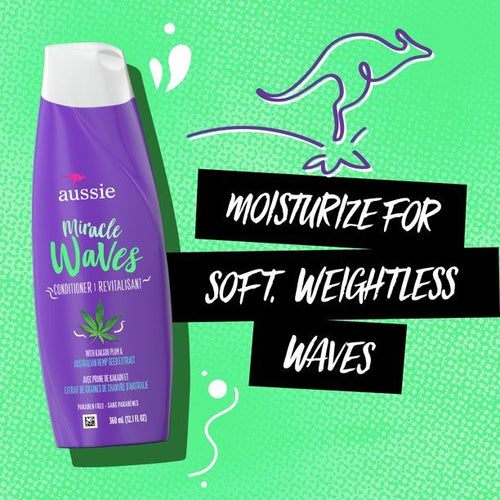 Aussie Miracle Waves Anti-Frizz Hemp Paraben-Free Conditioner; 26.2 fl oz EasyOptionXY LLC