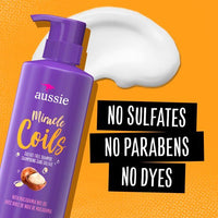 Aussie Miracle Coils Sulfate-Free Shampoo with Macadamia Nut Oil; Paraben Free; 16 fl oz EasyOptionXY LLC