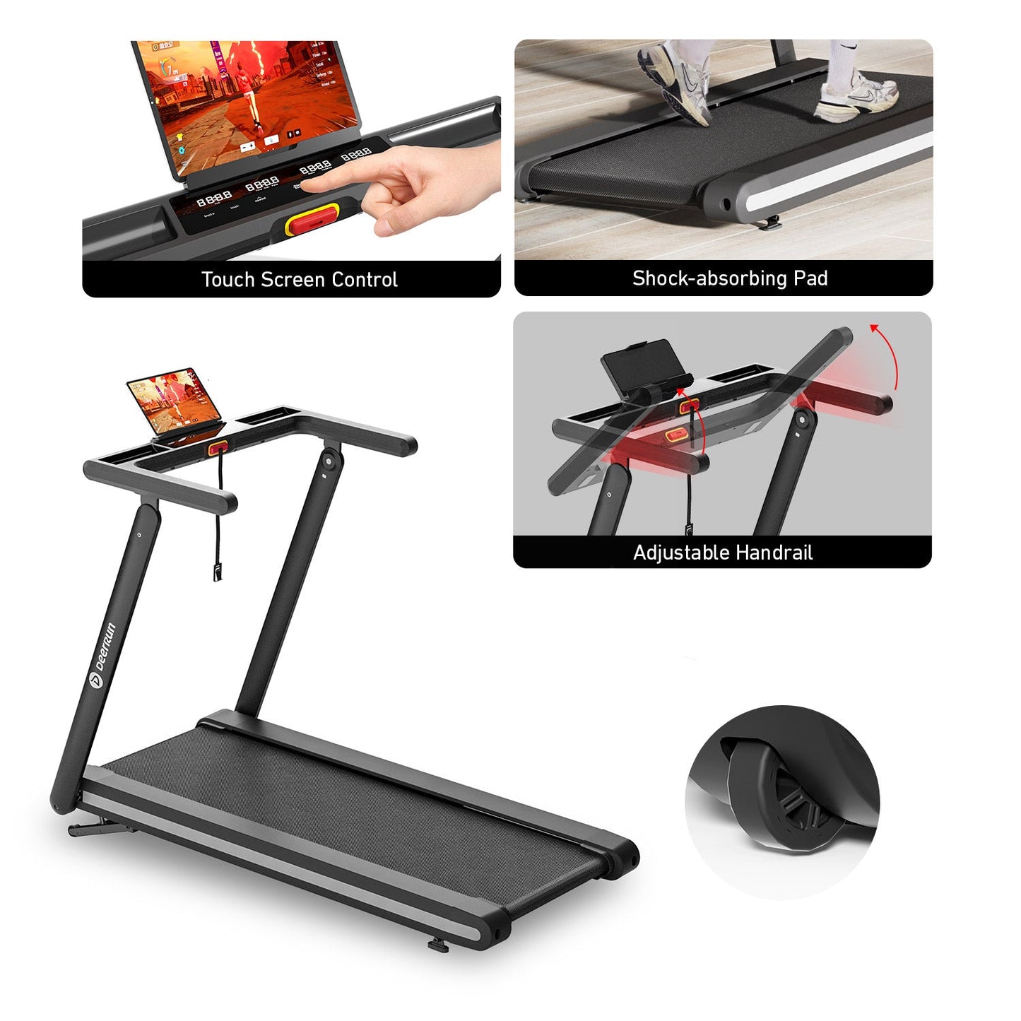 DeerRun X20 Treadmill with 15% Auto Incline Full Running Deck Treadmill | 400Lbs, 11.3Mph