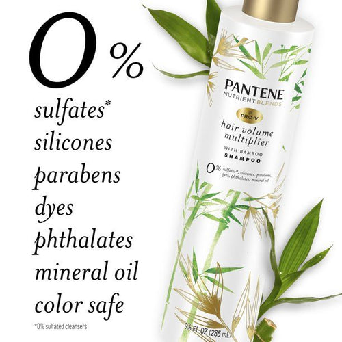 Pantene Sulfate Free Shampoo; Volumizing Shampoo with Bamboo; Color Safe; 9.6 oz EasyOptionXY LLC