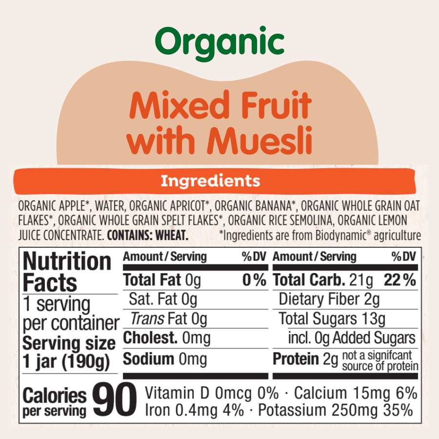 Fruit & Grain Variety Bundle: Panda Peach, Mixed Fruit w/ Muesli Jars, Oat Cereal