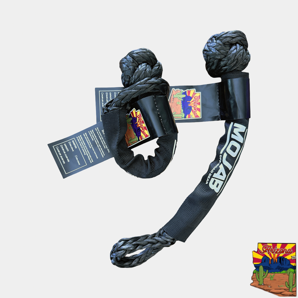 Soft Shackle 3/8'' x 14'' with sleeve and bag (Set of 2 Shackles) (Lifetime Warranty) MOJAB OFFROAD