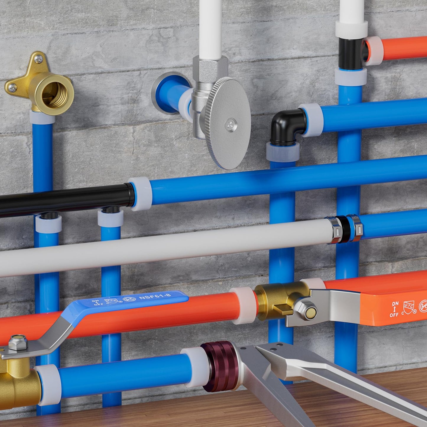 PEX A Expansion 3/4" x 1/2" Opposing Closed Manifold (3 Port)