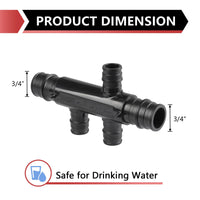 PEX A Expansion 3/4" x 1/2" Opposing Open Manifold (3 Port) Plumbingsell