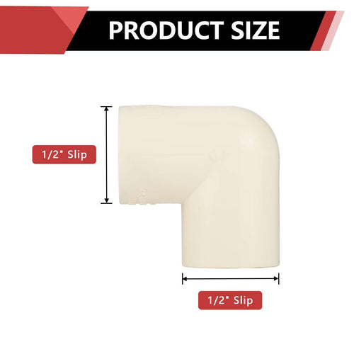 1/2" CPVC CTS 90° Elbow (Socket)