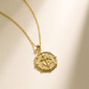 Alpha Omega Fleur-de-Lis Cross Medallion Necklace