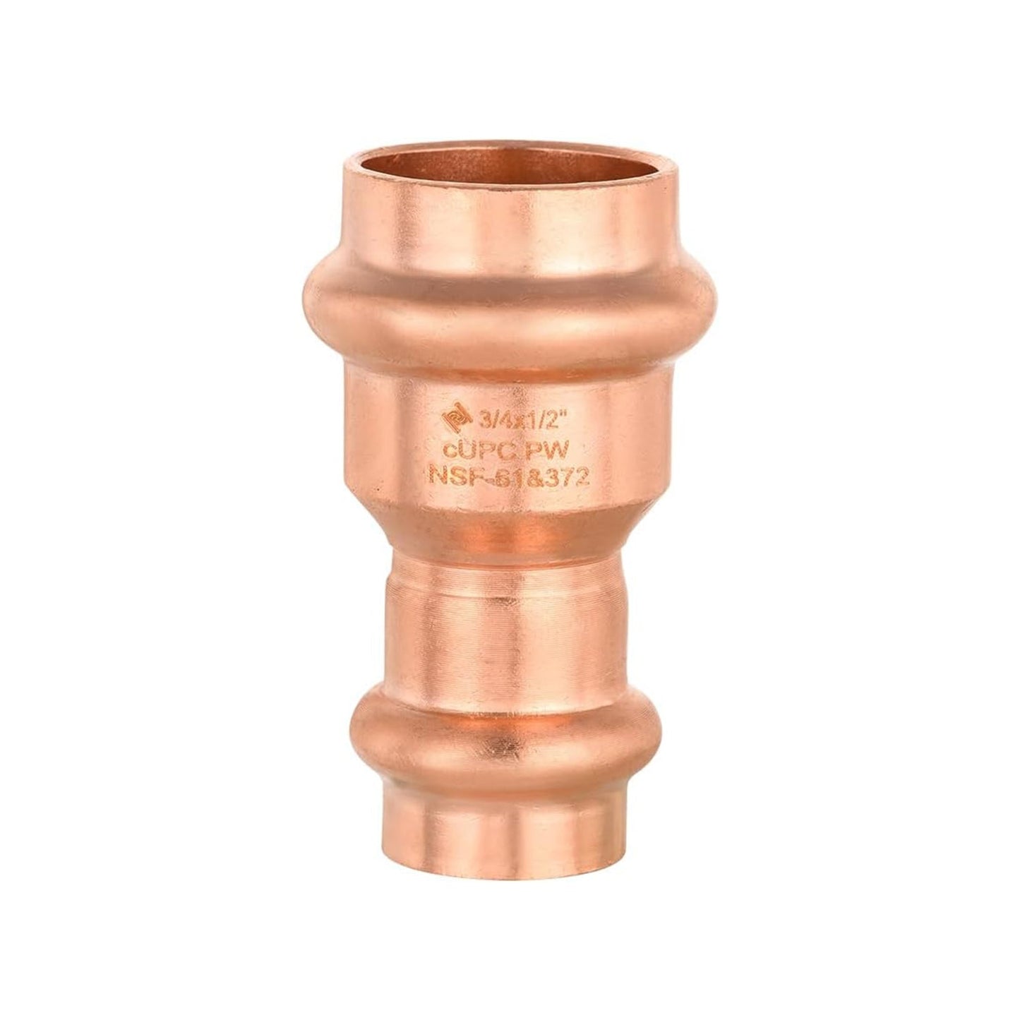 3/4" x 1/2" Copper Press x Press Coupling NO Stop (Lead Free)