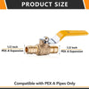 1/2" PEX Expansion Ball Valve, Yellow (Lead Free) Plumbingsell