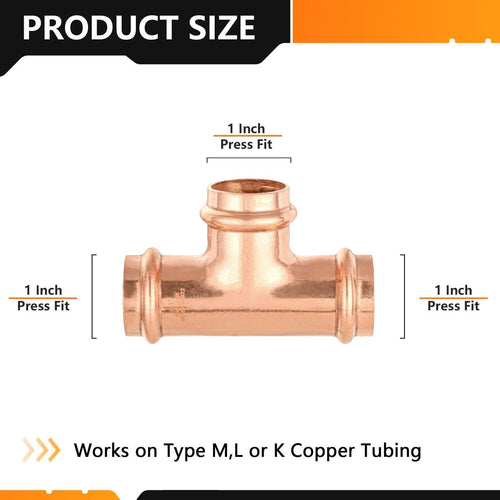 1" Press Copper Tee (Lead Free) Plumbingsell