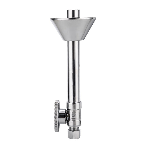 1/2" Sweat x 3/8" OD Compr. Straight Stop Valve, w/5" Straight Extension, 1/4-Turn (Lead Free)