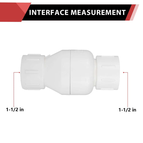 1-1/2" PVC In-Line Check Valve
