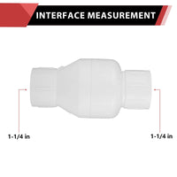 1-1/4" PVC In-Line Check Valve