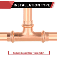 1/2" Press Copper Tee (Lead Free) Plumbingsell