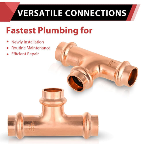 1/2" Press Copper Tee (Lead Free) Plumbingsell