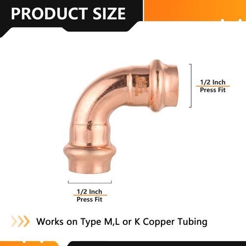 1/2" Press Copper 90° Elbow (Lead Free) Plumbingsell