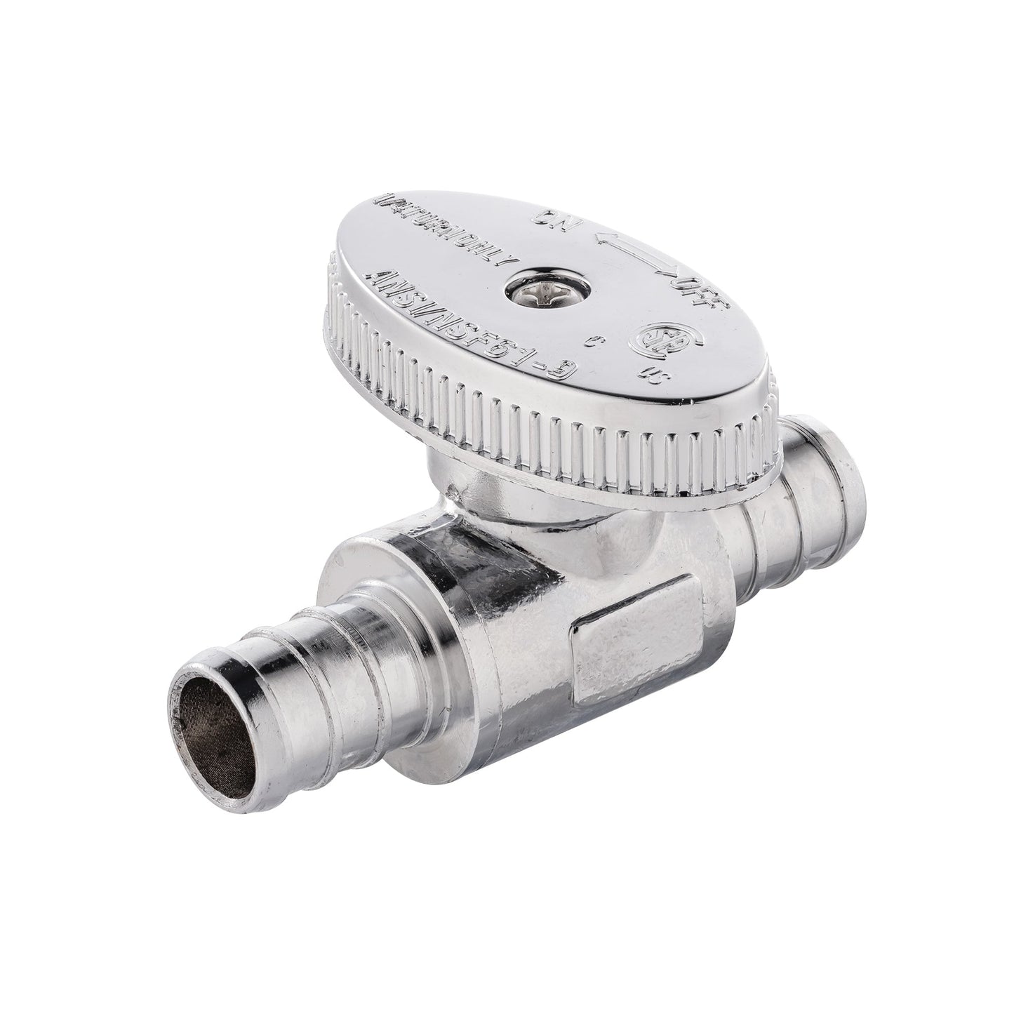 10 Pcs 1/2" PEX Crimp x 1/2" PEX Crimp Straight Stop Valve, 1/4 Turn (Lead Free)